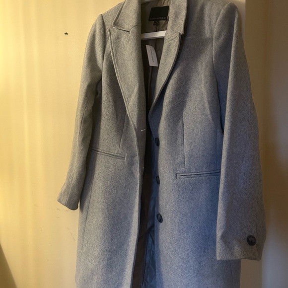 NWT Banana Republic Women's Light Gray Blazer - Picture 2 of 6